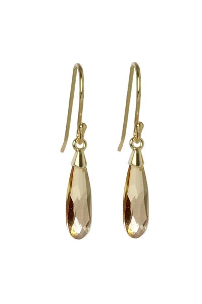 Guld Raindrop øreringe med Swarovski krystaller - Elegance!