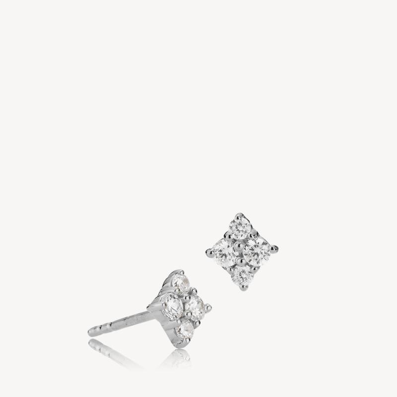 Sølv Angelina Ørestikker Hvid ølv - Izabel Camille Ørestikkere  - 5710143101414