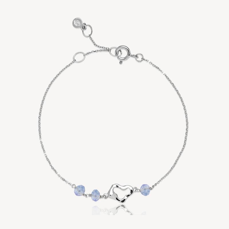 Sølv Karina Armbånd med Blå Krystaller - Unik Design