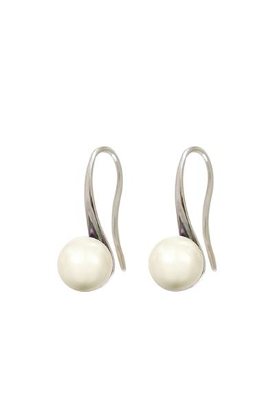 Søde øreringe med cremefarvede krystalperler