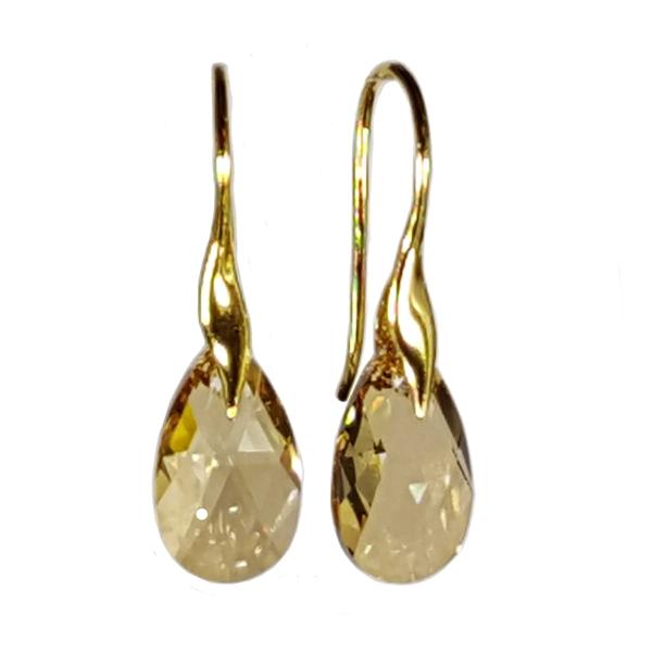Facet Drop øreringe med Swarovski krystaller - Elegant guld