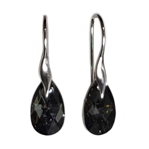 Facet Drop øreringe med krystaller i sølv - Elegant stil!