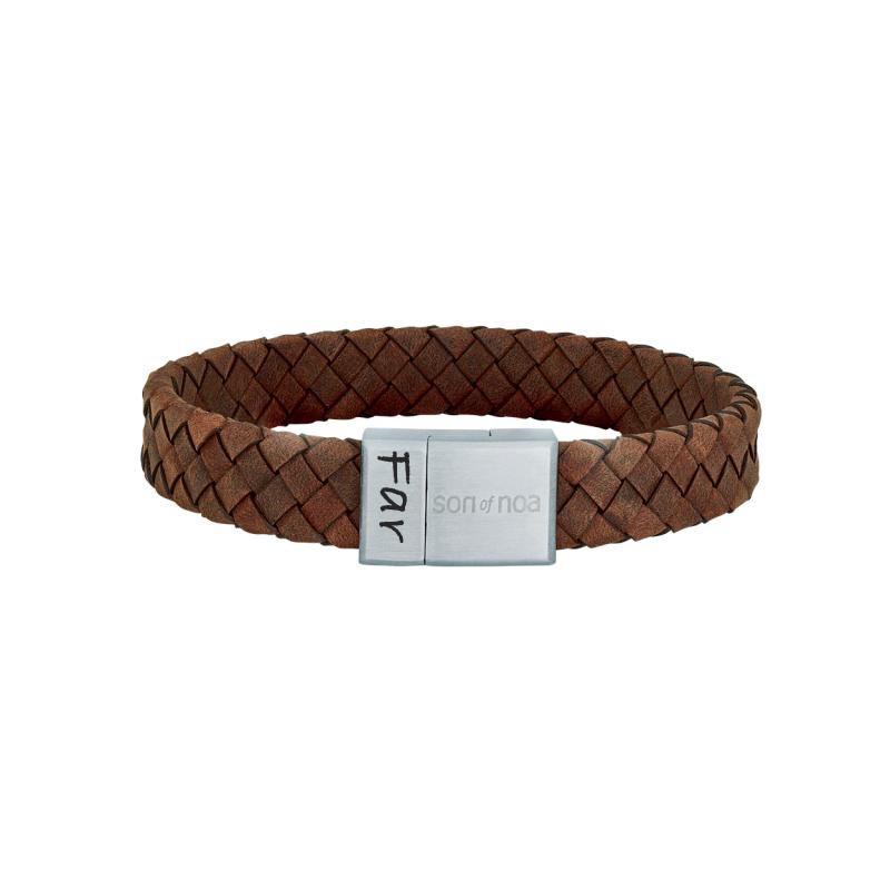 Nordahl Andersen Brun Flette æderarmbånd 21 - Armbånd  - 5711008324733