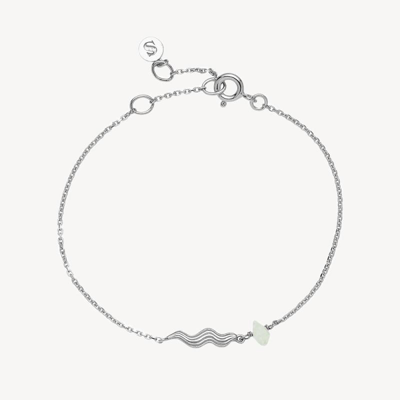 Sølv Silke Siste Armbånd med Prenit Sten - Black Friday Tilbud