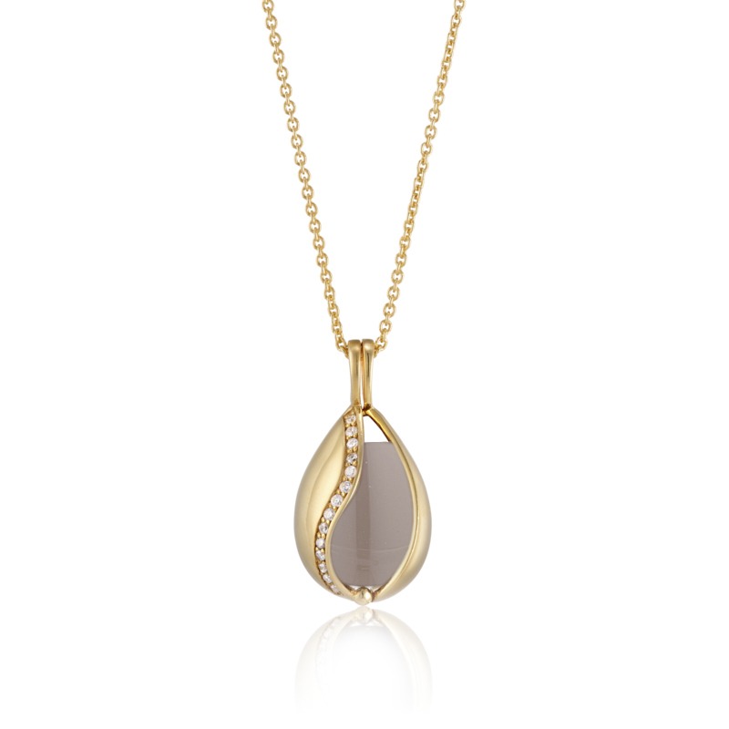 Blankt Smykke Med Grå Agat - Blicherfuglsang Halskæder