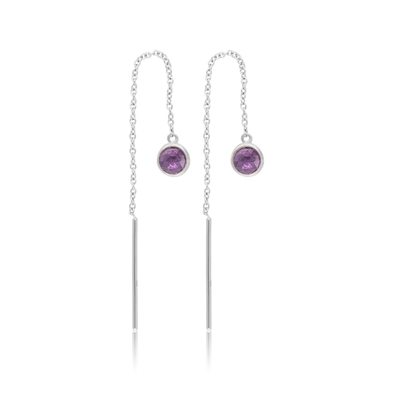 Sølvøreringe med Ametyst - Smukke Blicherfuglsang Øreringe