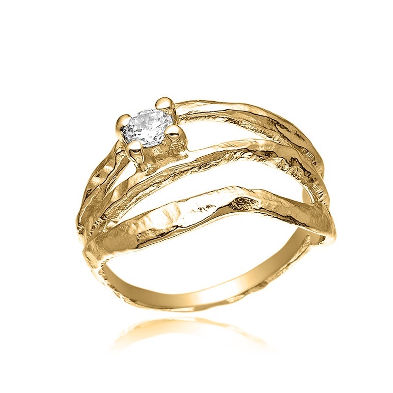 Ring Forgyldt Sølv Med Kant - Blicherfuglsang Fingerringe