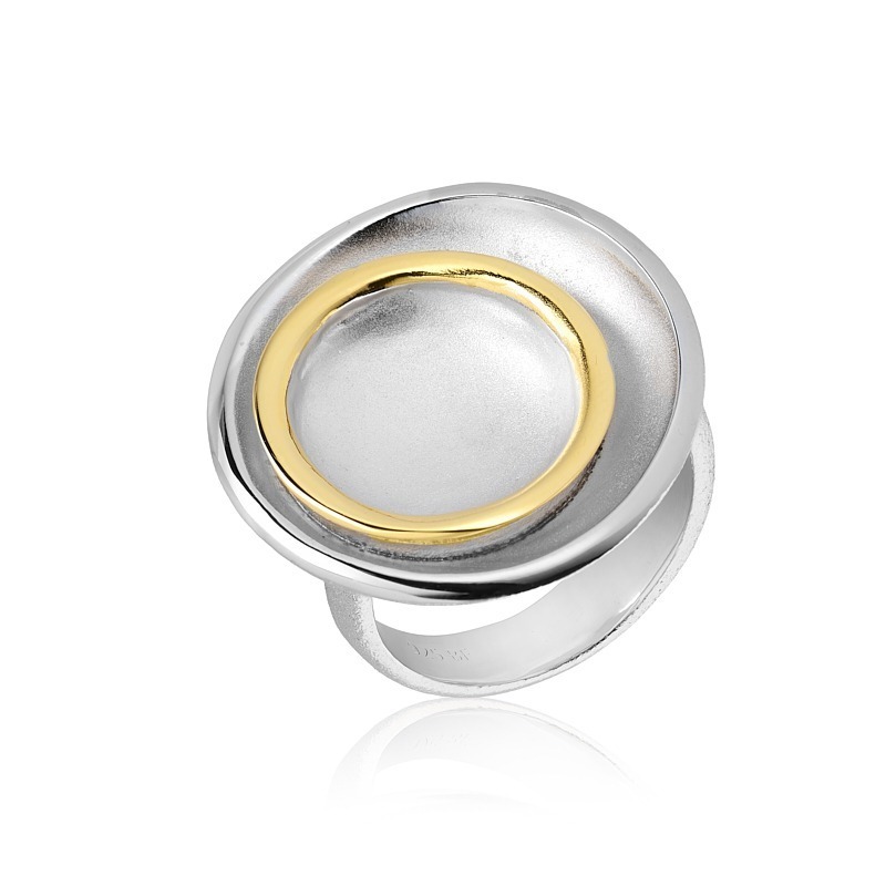 Forgyldt Sølv Ring med Smuk Tekstur - Blicherfuglsang