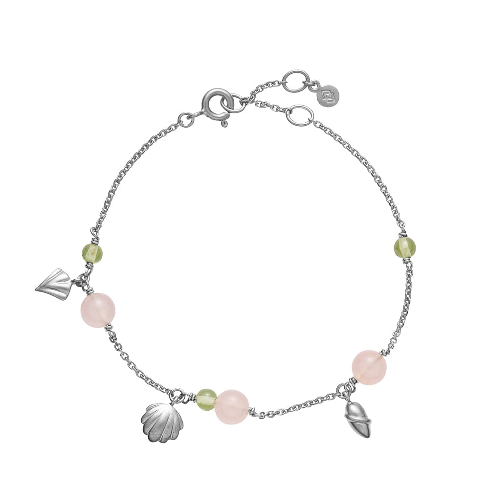 Grøn Isabella Armbånd Sølv Med Pink Calcedon Peridot - Izabel Camille Armbånd