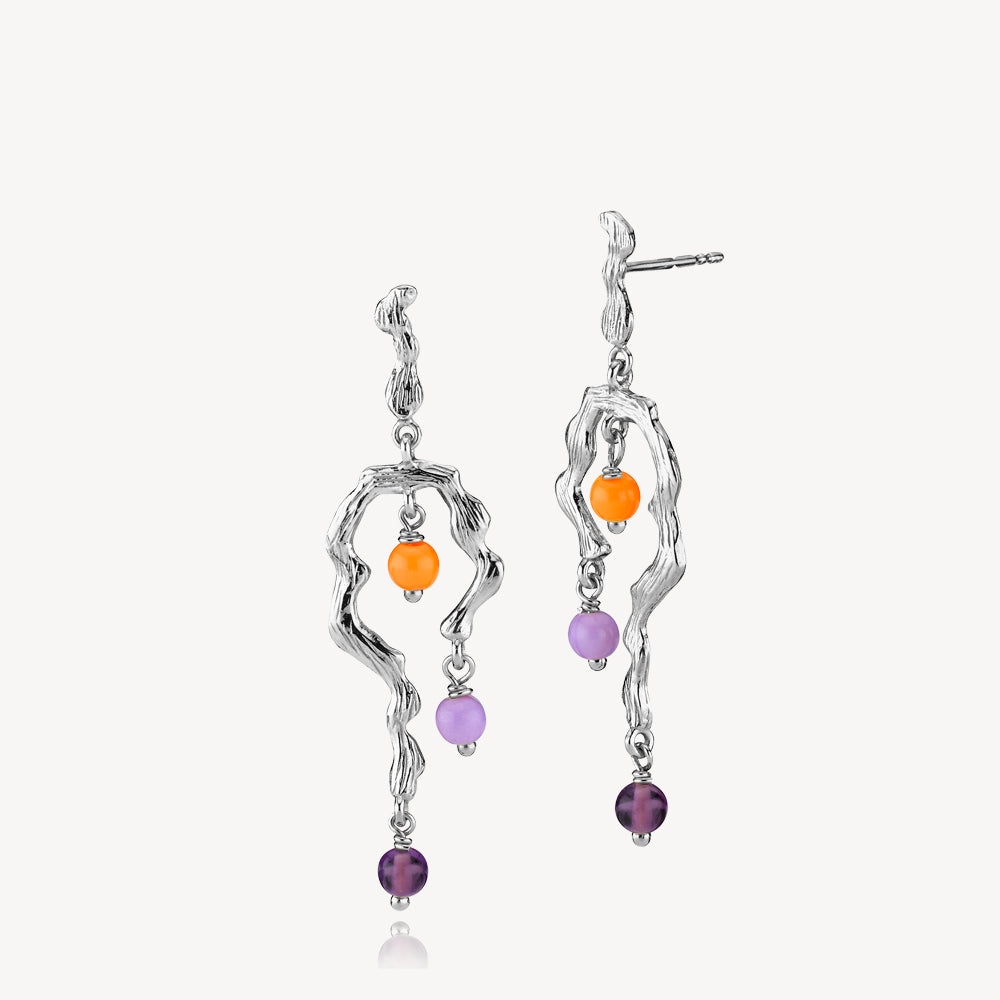 Sølv Øreringe fra Lærke Bentsen x Sistie - Amethyst Perler