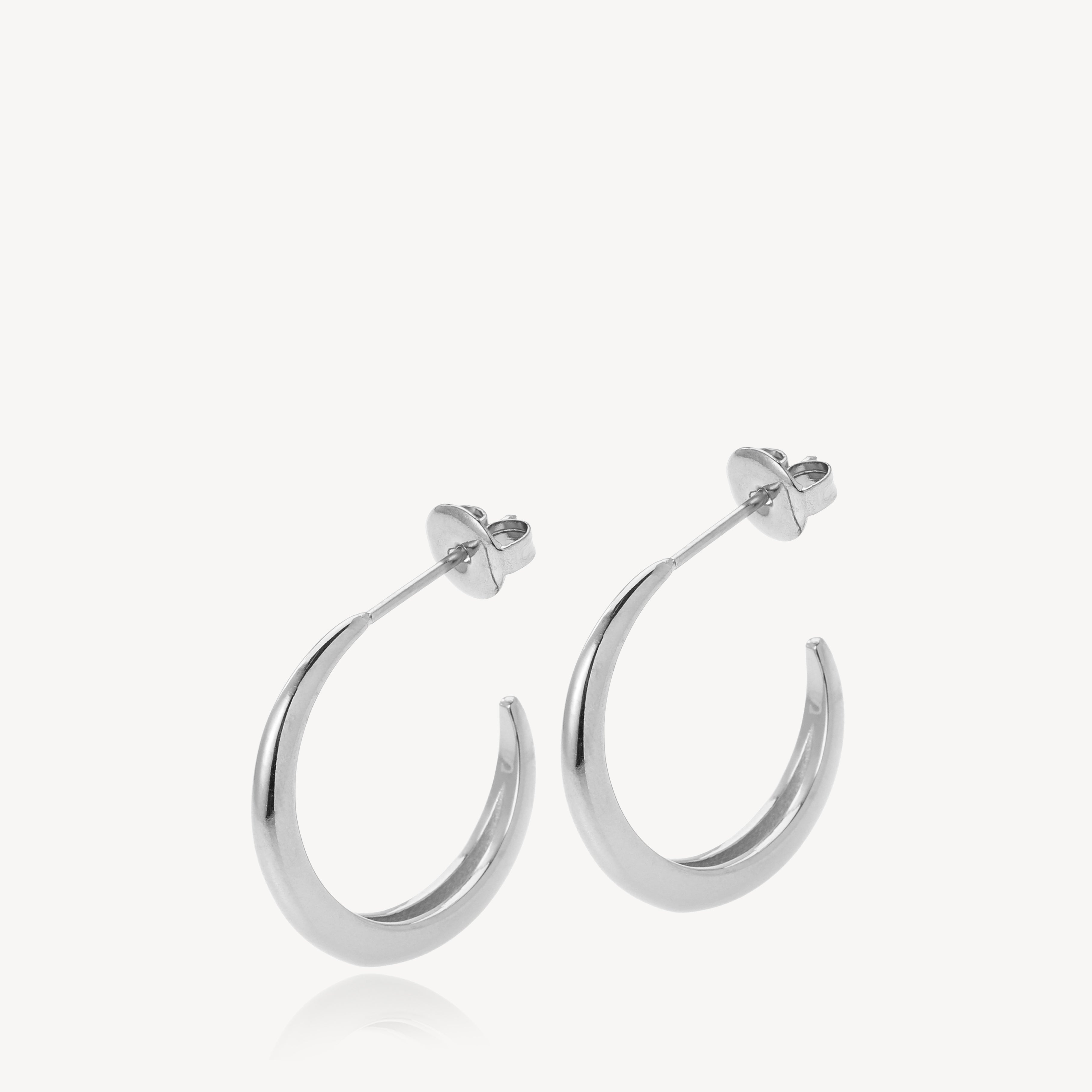 Sølv Lux Creoler Stål - Sistie2nd Øreringe