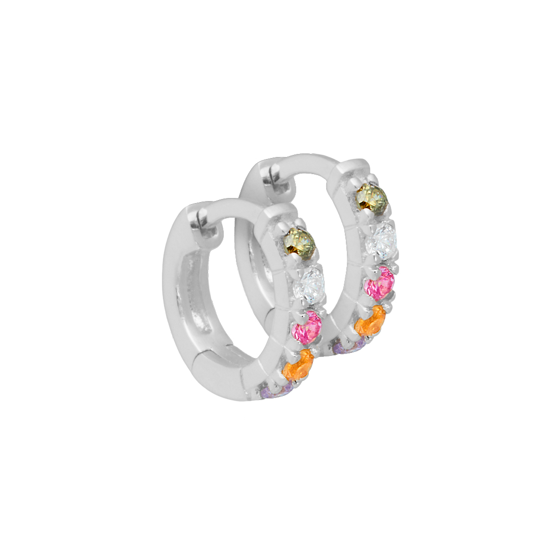 Elina Pastel Hoop Silver - Aqua Dulce Øreringe  - 5740013838348