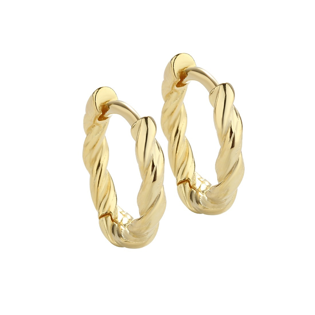 Krøllede Hoop Øreringe i Guld - Aqua Dulce 25 mm