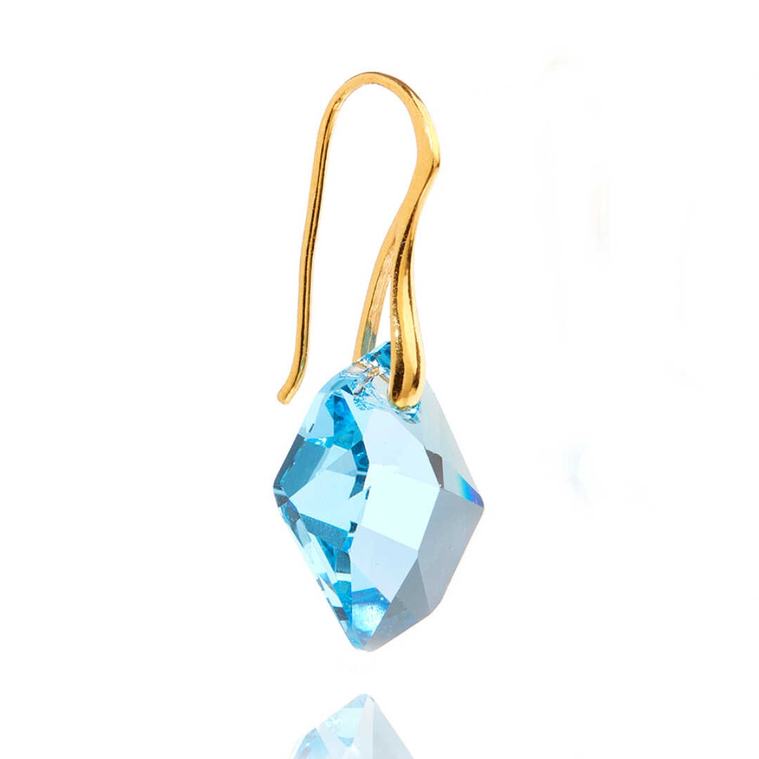 Arctic Øreringe i Aquamarine og Guld – Magisk Glans