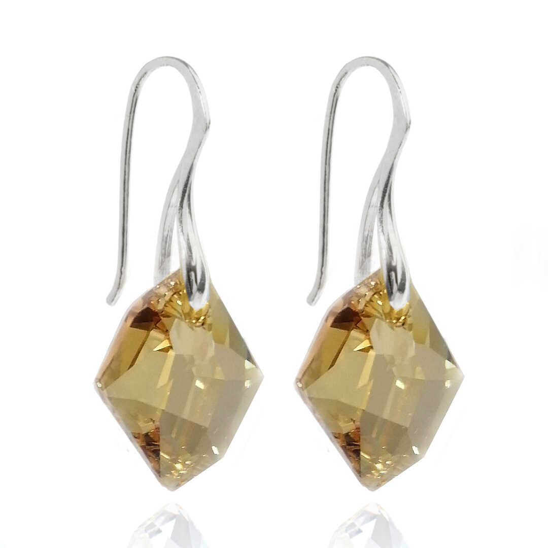 Arctic øreringe Crystal Golden Shadow Sølv - Øreringe