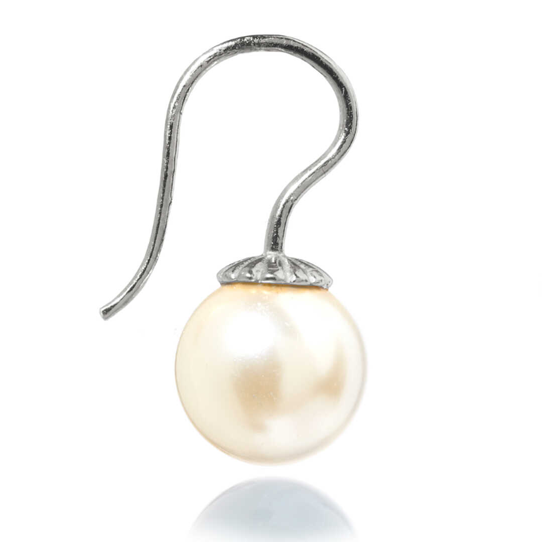 Romantic ørering Crystal Creme Sølv - Øreringe