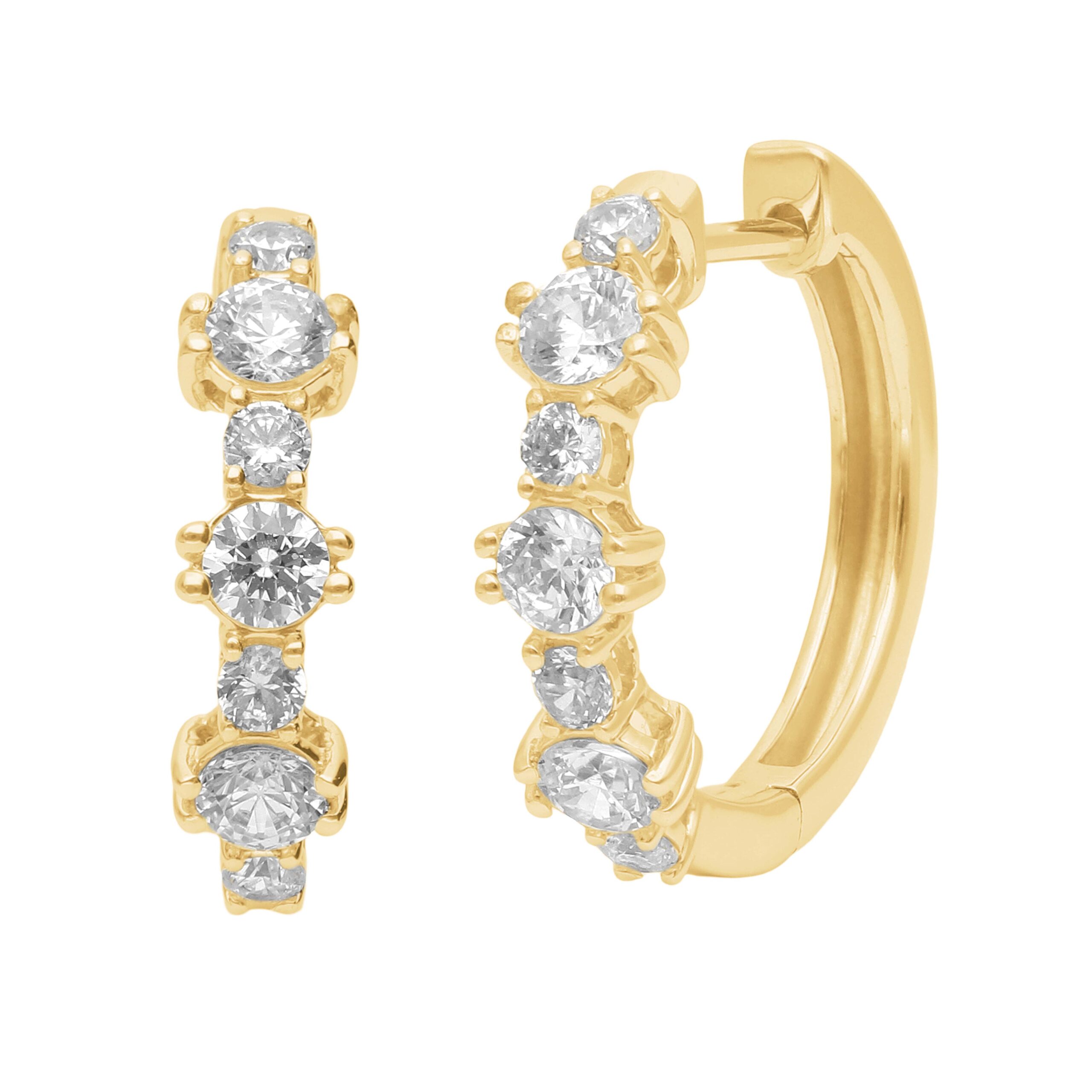 Elegante Guld Diamantcreoler – Byfrisenholm Øreringe