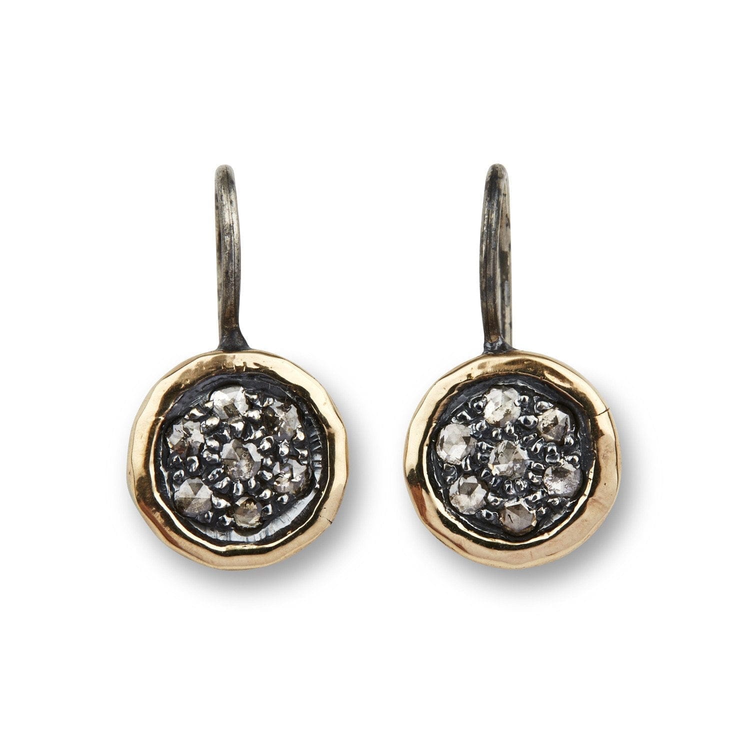Topka Ørehængere i Sølv og Guld med Diamanter