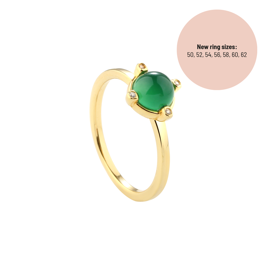 Grøn Ring Green Peggy Str - Aqua Dulce Fingerringe  - 5715446598152