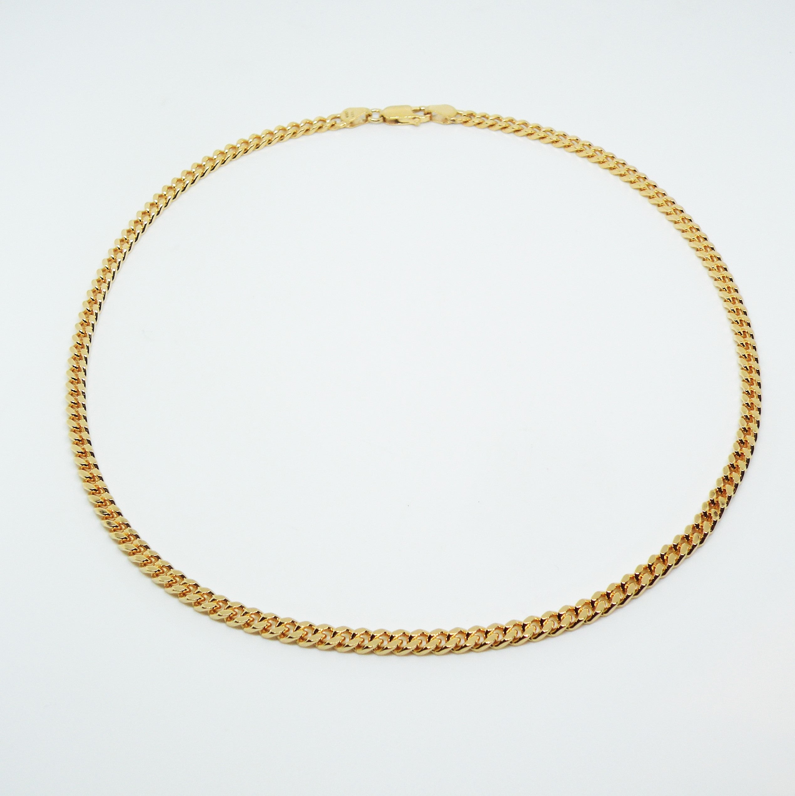 Guld Halskæde Chunky Panser Facet Kæde Forgyldt Messing - Spain Halskæder  - 05740034087343