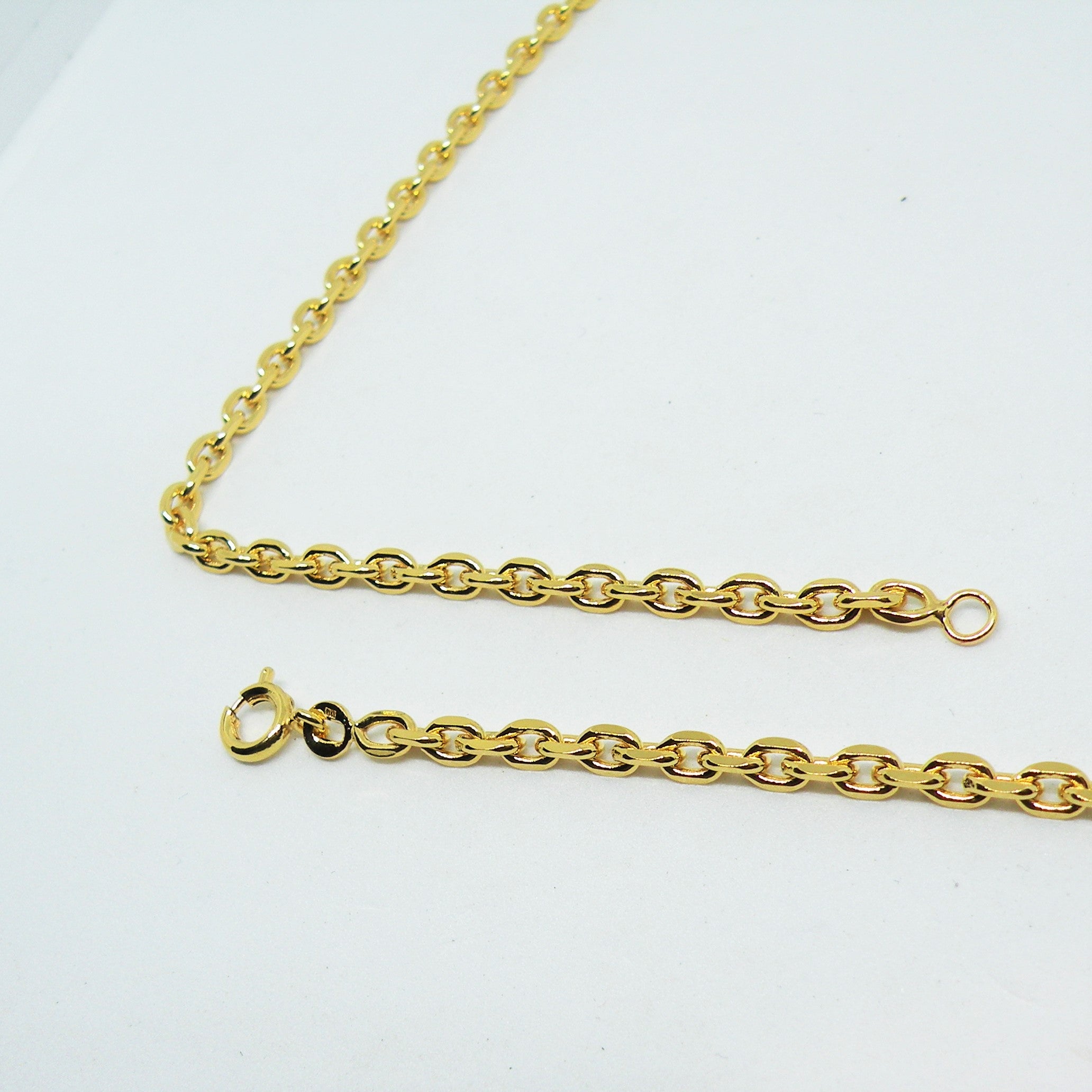 Guld Halskæde Anker Facet Kæde Forgyldt Messing - Spain Halskæder - 05740034055809