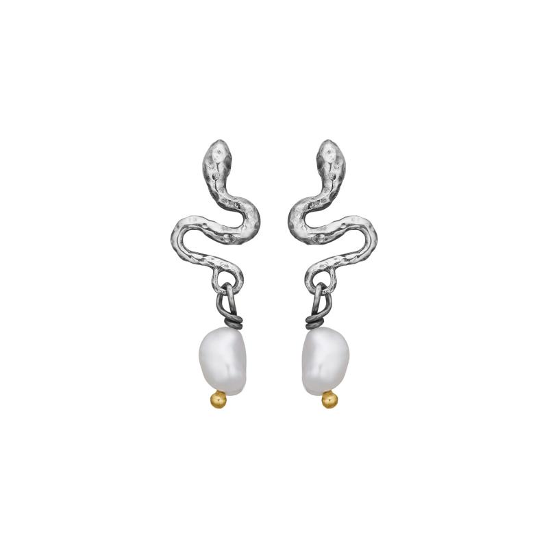 Serpent Silver Perle - Bybirdie.dk Øreringe