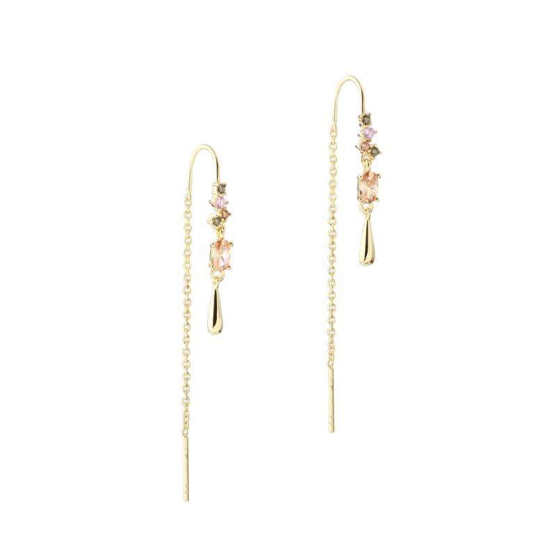 Blush Tennis Earthread Golden - Aqua Dulce Øreringe  - 5740013862060