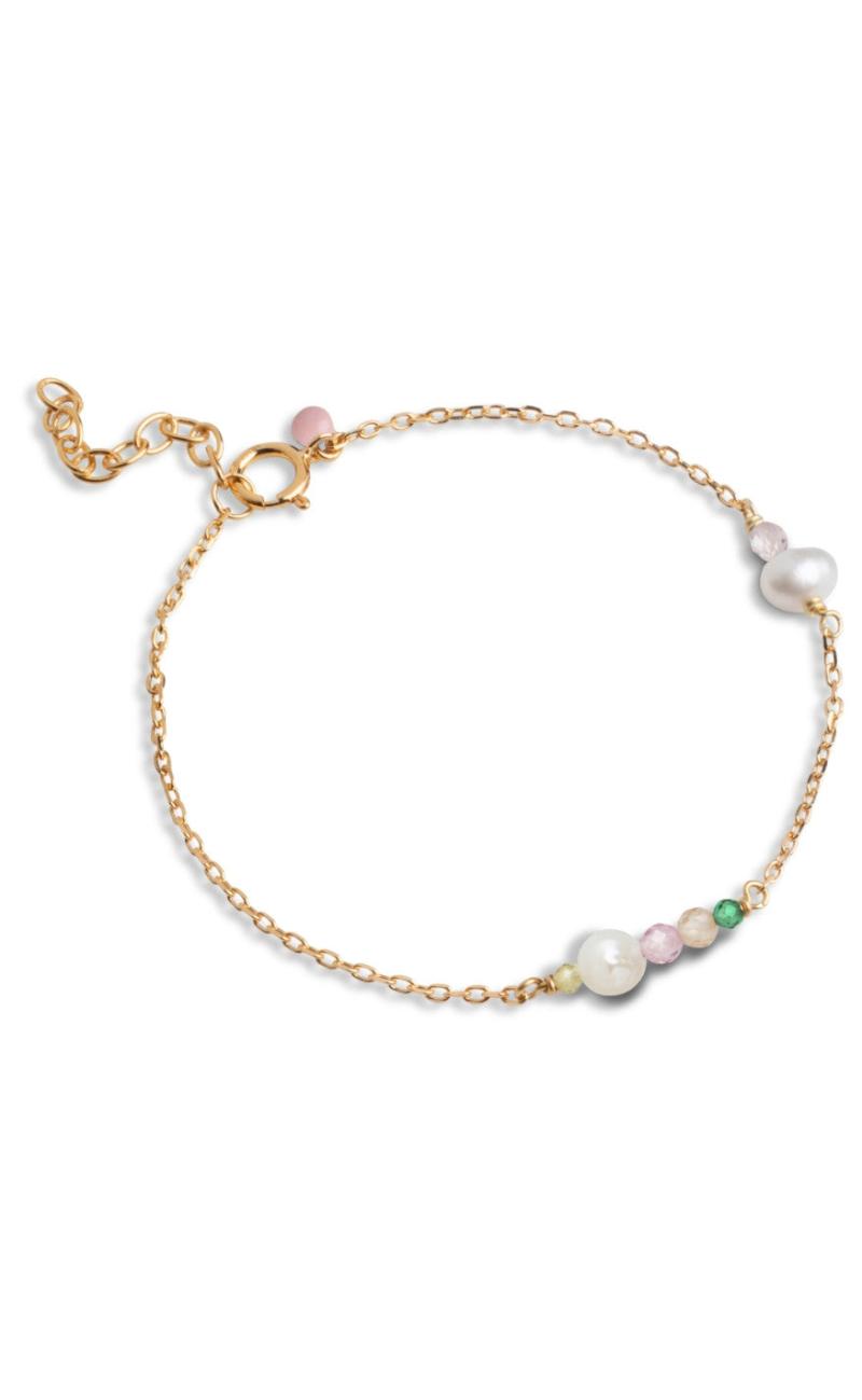 Grøn Enamel Copenhagen Armbånd Sofia Light Pink Khaki Green Peach Pearl - Armbånd  - 5714274033163