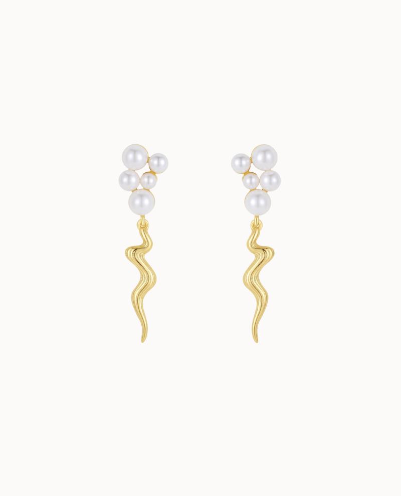 Kanasu Earrings Forgyldt - Nava Copenhagen Øreringe  - 5715461007707
