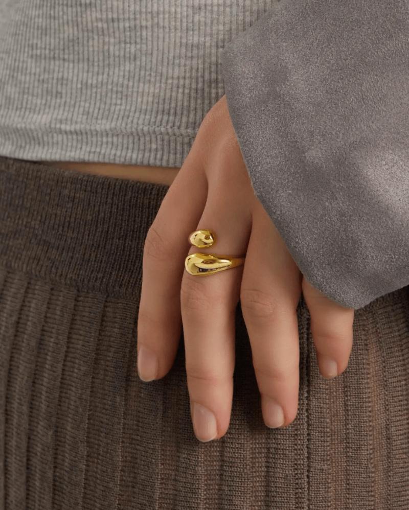 Boble Ring i Forgyldt Stål – Khaai Studio Fingerring