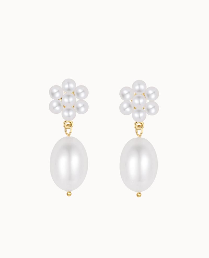 Fleur Earrings Forgyldt - Nava Copenhagen Øreringe  - 05715461006243