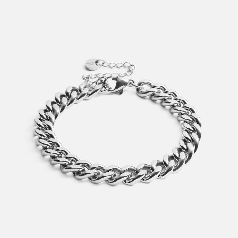 Panser Facet Armbånd Sølvfarvet 8mm - Josephine Nord Armbånd