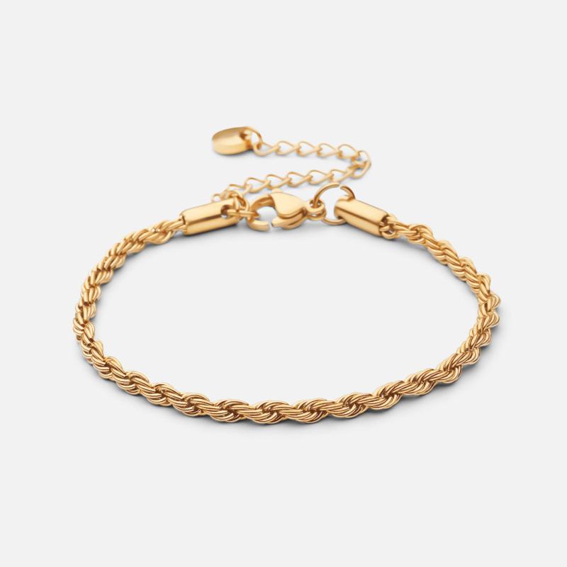 Twisted Rope Armbånd 18k Guldbelagt 3mm - Josephine Nord Armbånd