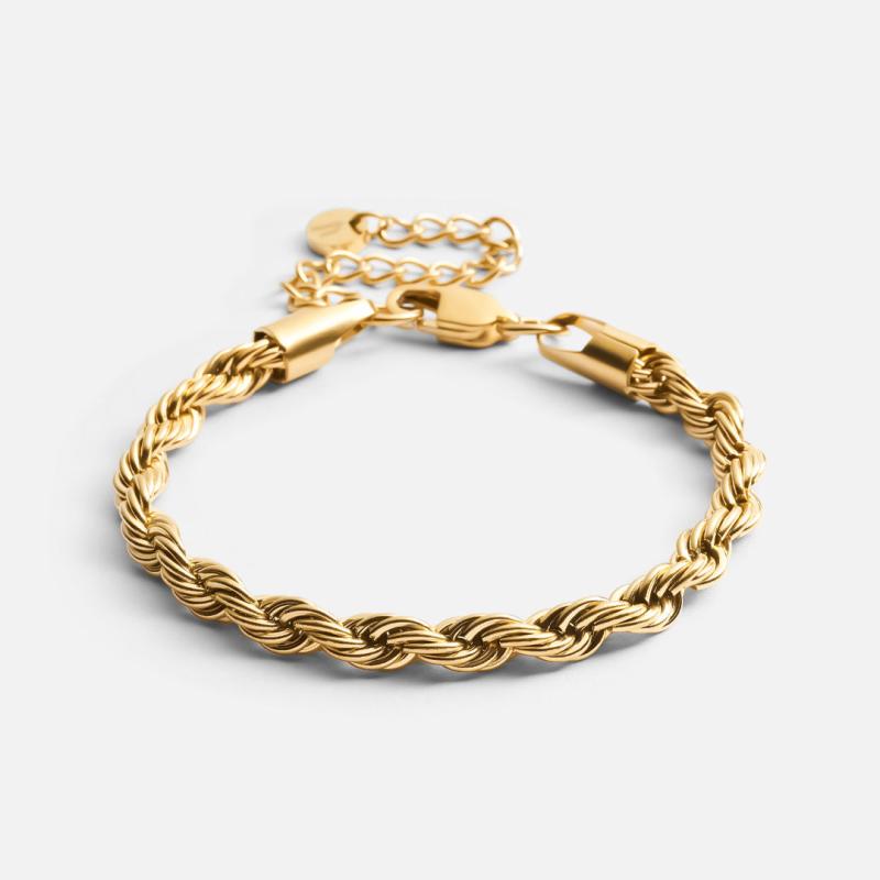 Twisted Rope Armbånd 18k Guldbelagt 5mm - Josephine Nord Armbånd