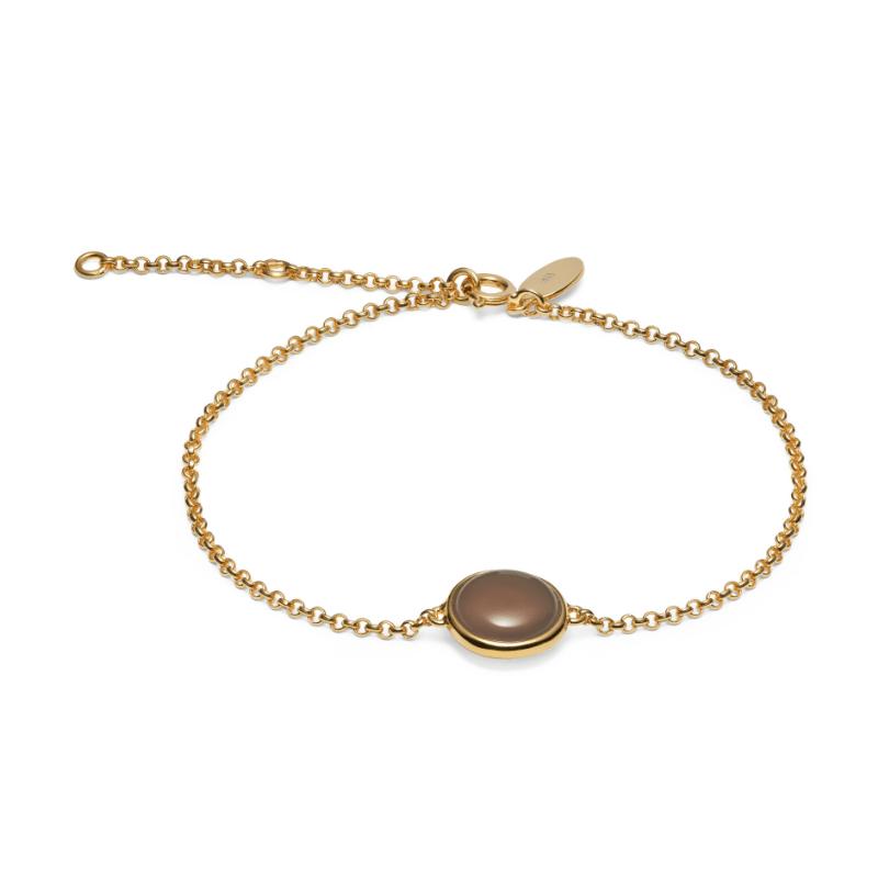 Armbånd Guldbelagt Sølv Med Grå Agat - Blicherfuglsang Armbånd