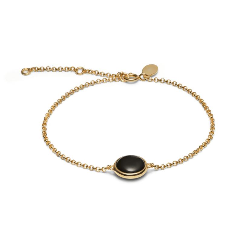 Sort Armbånd Guldbelagt Sølv Med Onyx - Blicherfuglsang Armbånd