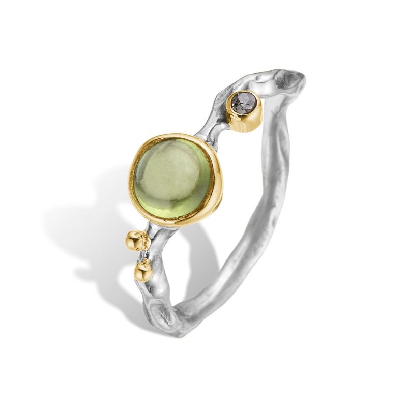 Grøn Grace Single Peridot Cabochon Ring - Bybirdie.dk Fingerringe
