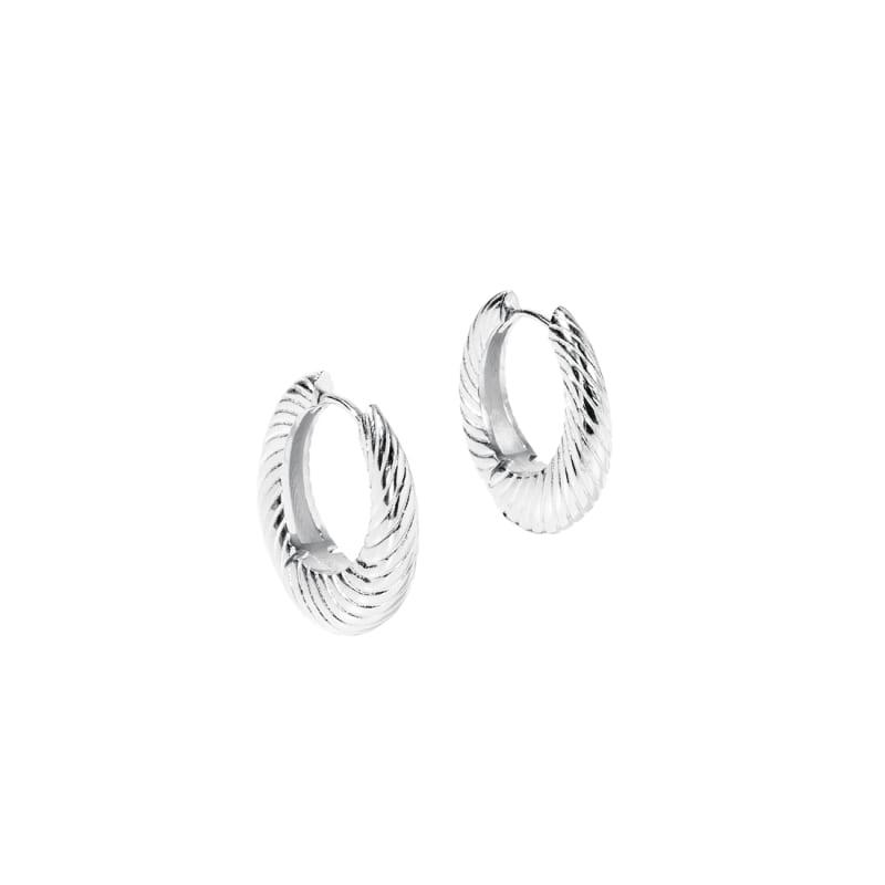Chunky Line Hoop Silver - Aqua Dulce Øreringe  - 5740013860332