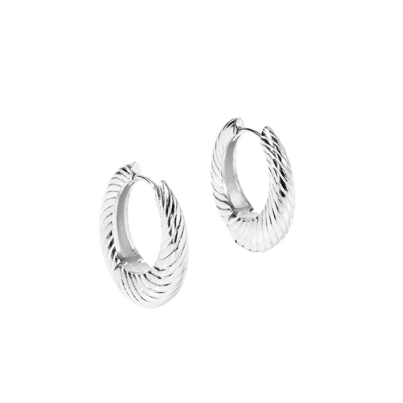 Chunky Line Hoop Big Silver - Aqua Dulce Øreringe  - 5740013860356
