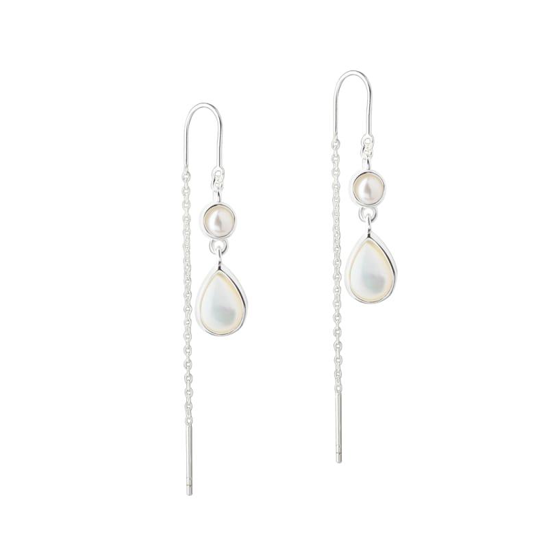 Celestia Pearl Thread Silver - Aqua Dulce Øreringe  - 5740013863203