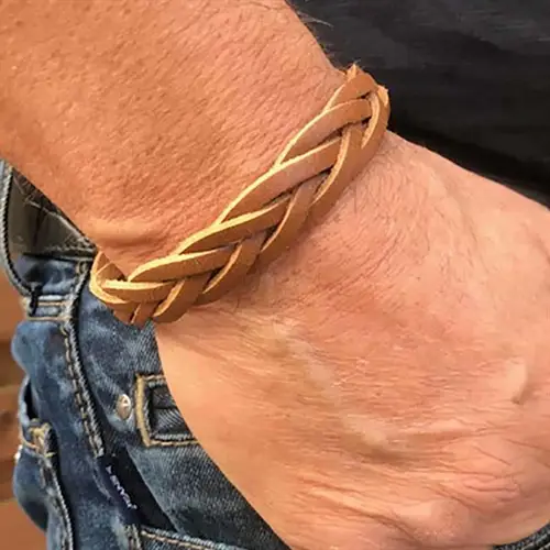 Brun Læderflettet Armbånd - Armbånd