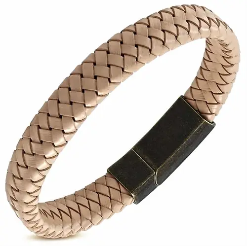 Tekk Læderarmbånd Bronze - Armbånd