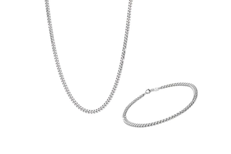 Curb Silver Smykkesæt - Ix Studios Armbånd