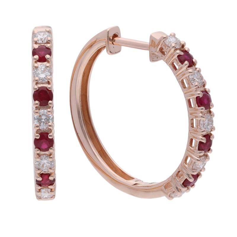 Creoler Med Røde Rubiner & Diamanter - Byfrisenholm Øreringe