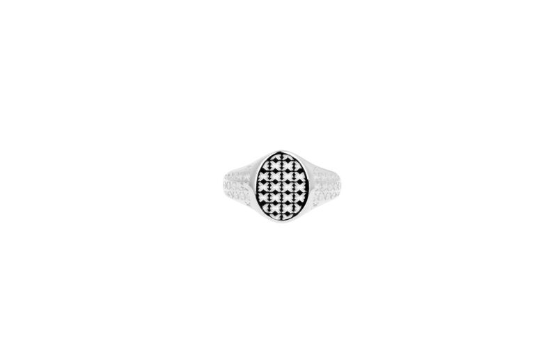Sølv Mini Oval Logo Signet Ring Silver - Ix Studios Fingerringe  - 5714534015946