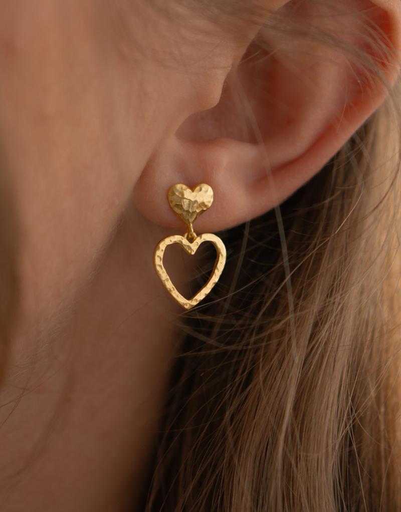 Amara Guld Hjerte øreringe - Øreringe