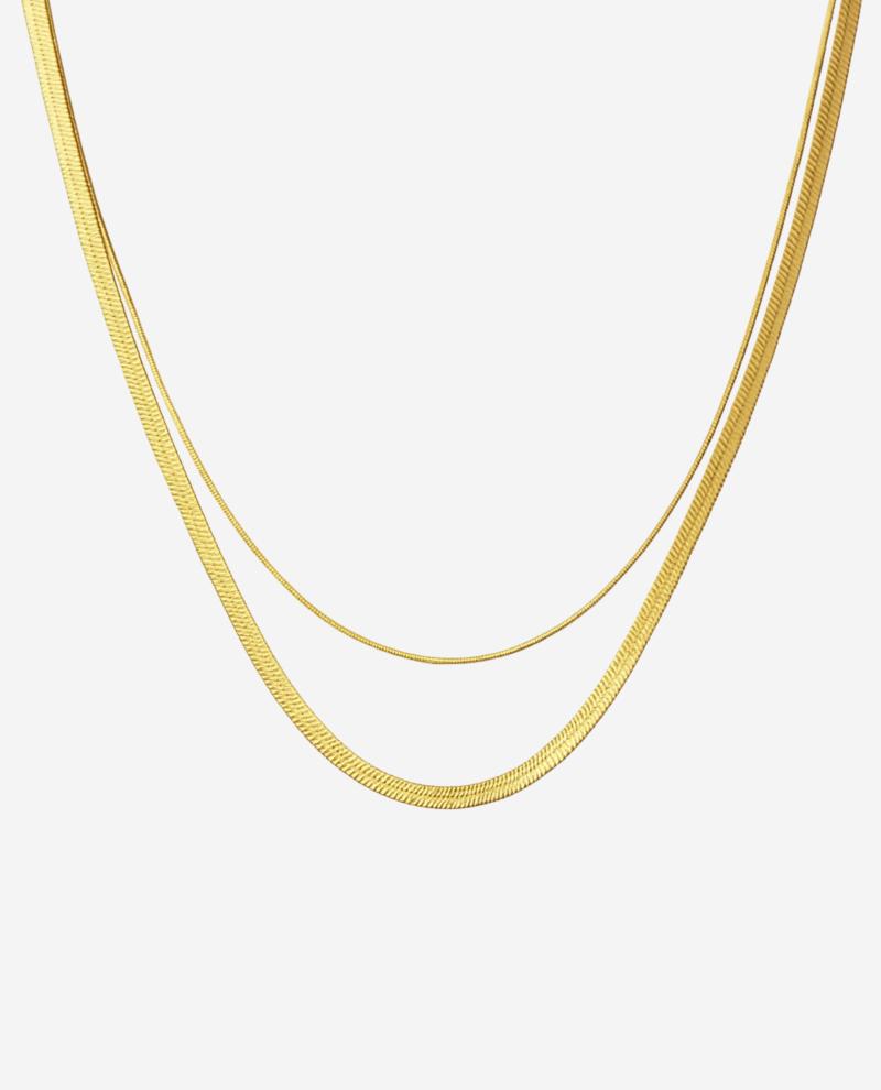 Snake Duo Necklace Forgyldt - Khaai Studio Halskæder
