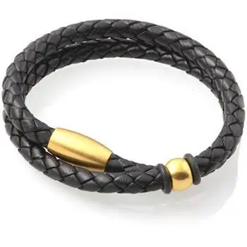 Bololæder Forgyldt Stål - Armbånd