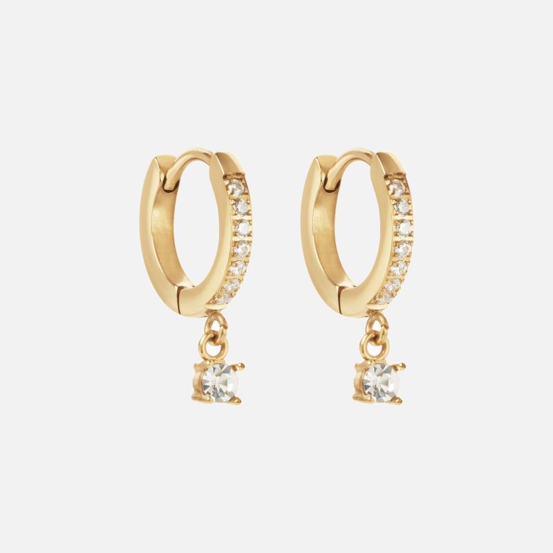 Zirkon Drops 18k Guldbelagt - Josephine Nord Øreringe