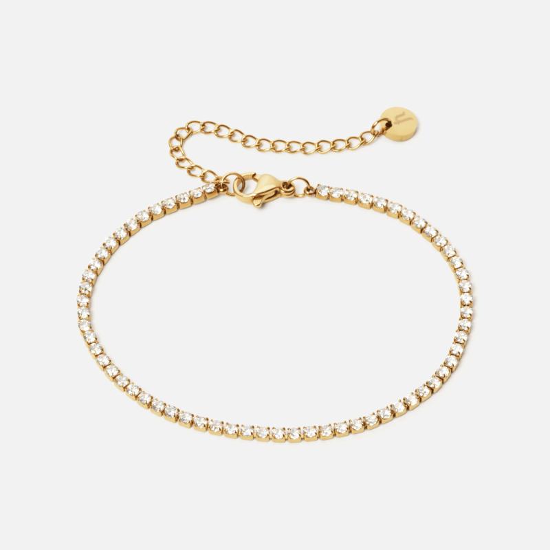 Zirkon Tennis Ankelkæde 18k Guldbelagt - Josephine Nord Ankelkæder